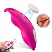 Panty Vibrator w/Magnetic Clip, Silicone, Remote Control 9 Speed, RED